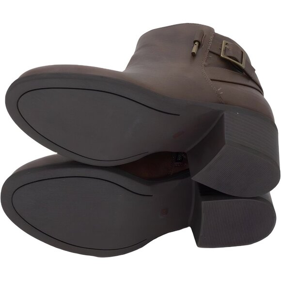 Luoika Women's Wide Width Ankle Boots Brown Short Boots Size 8.5 XW - Picture 5 of 5